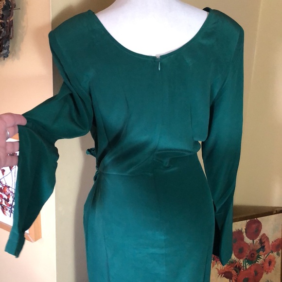 Vintage 90s NIVEAU CLASSIX Size 8 Deep Classic Green 100% silk Classic Sexy NEW - Picture 15 of 17